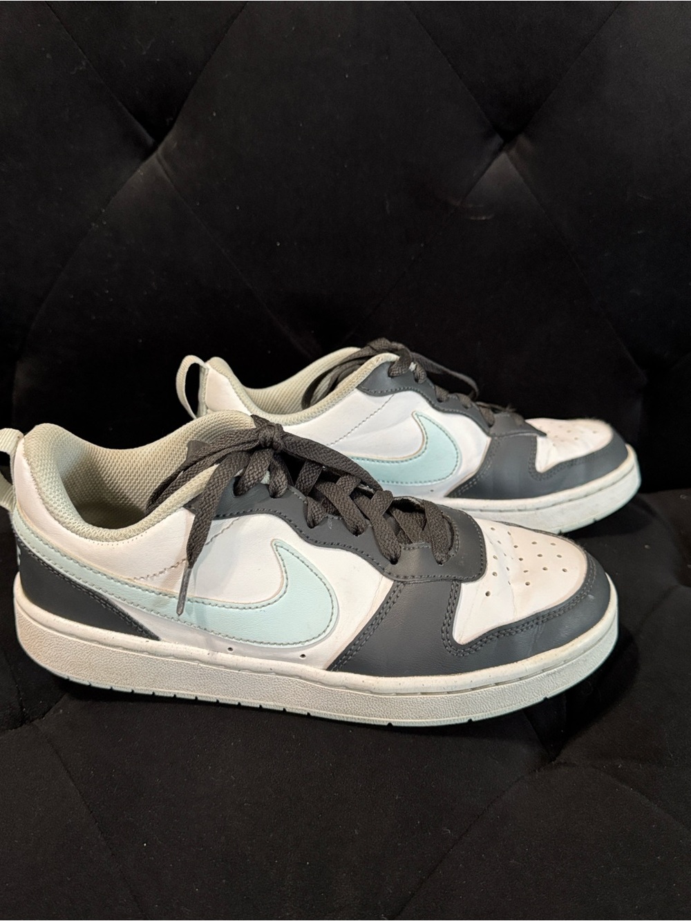 EUC! 5Y Nike Court Borough Low Recraft / Anthracite White & Glacier / Ship Disc.
